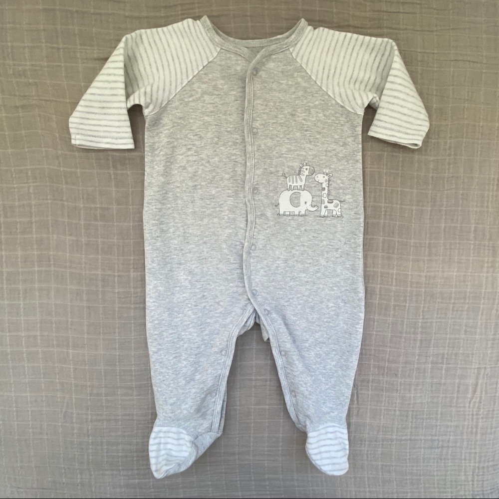 LITTLE ME • Soft Gray Footie for Baby
